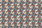 Vintage book pattern featuring watercolor stacks of open and closed books on a dusty blue background.
