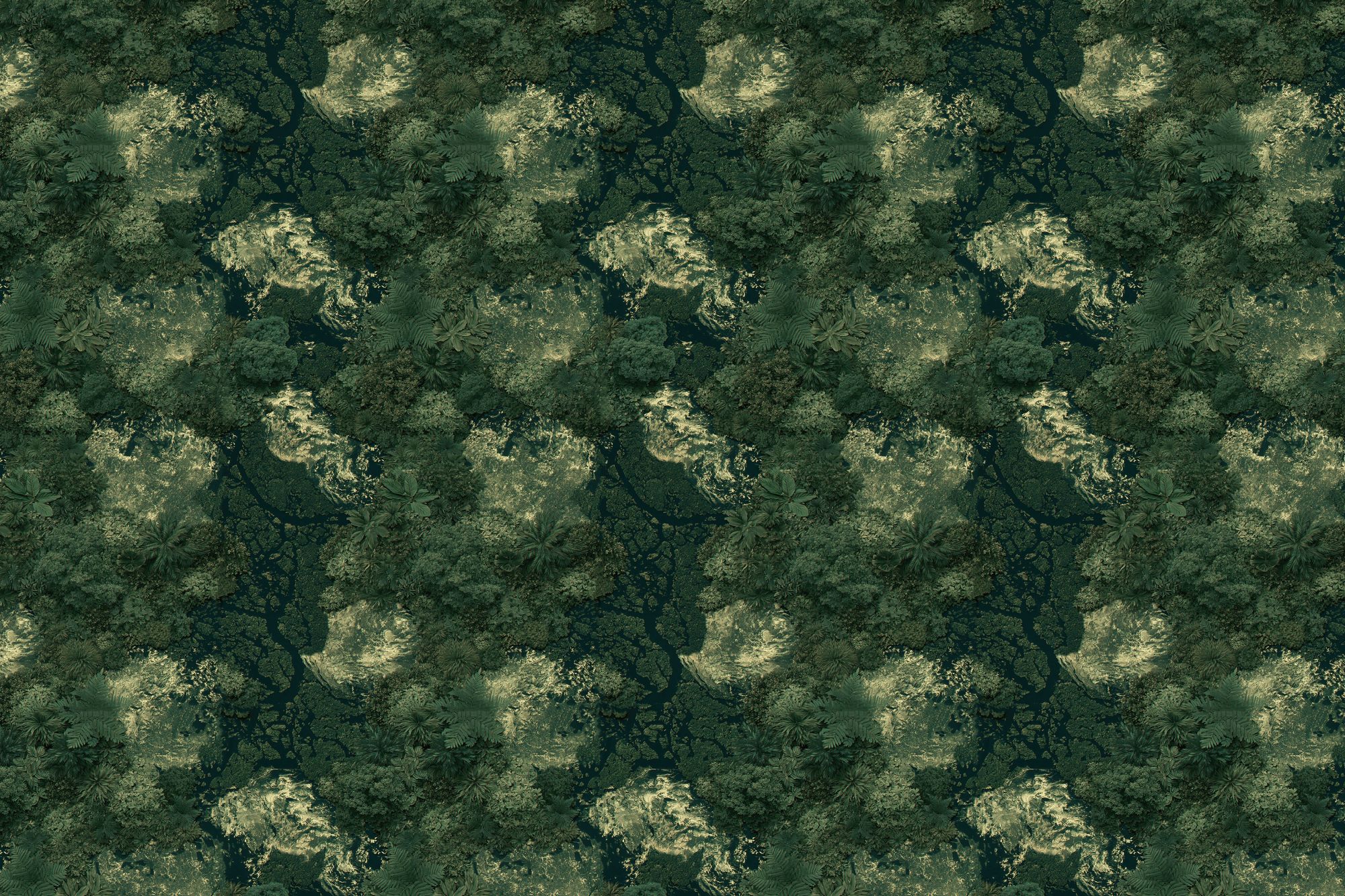 Verdant Vertigo: Dark Green Landscape Wrapping Paper