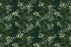 Moody dark green botanical pattern with dense tropical jungle foliage and organic mossy textures.