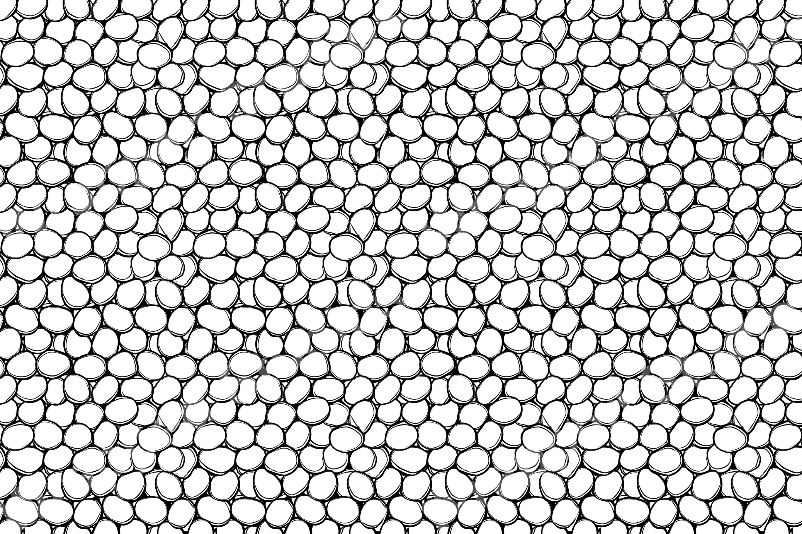 Monochromatic abstract pebble pattern with a playful, modern aesthetic.