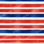 Red, white, and blue watercolor stripe pattern with a textured nautical and patriotic aesthetic.
