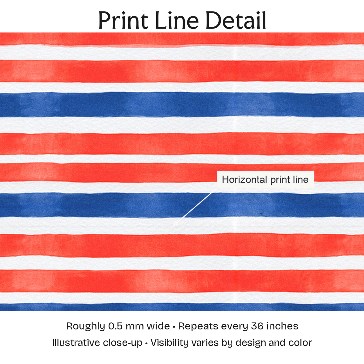 724346 — Print Line Detail. Illustrative close-up; visibility varies by design and color.