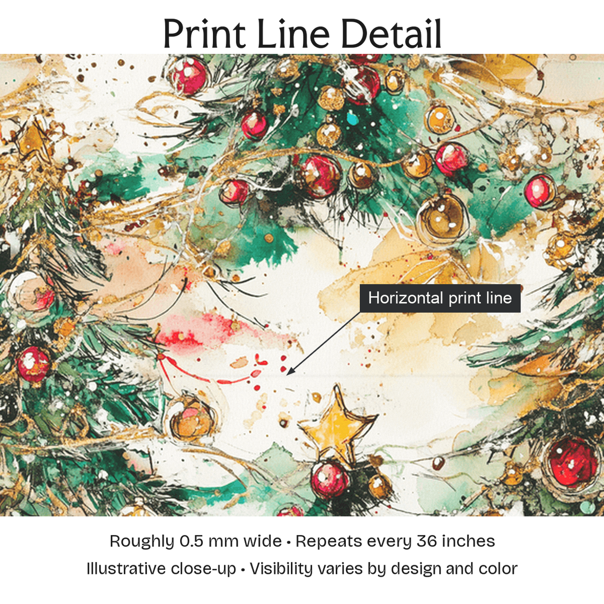 726757 — Print Line Detail. Illustrative close-up; visibility varies by design and color.