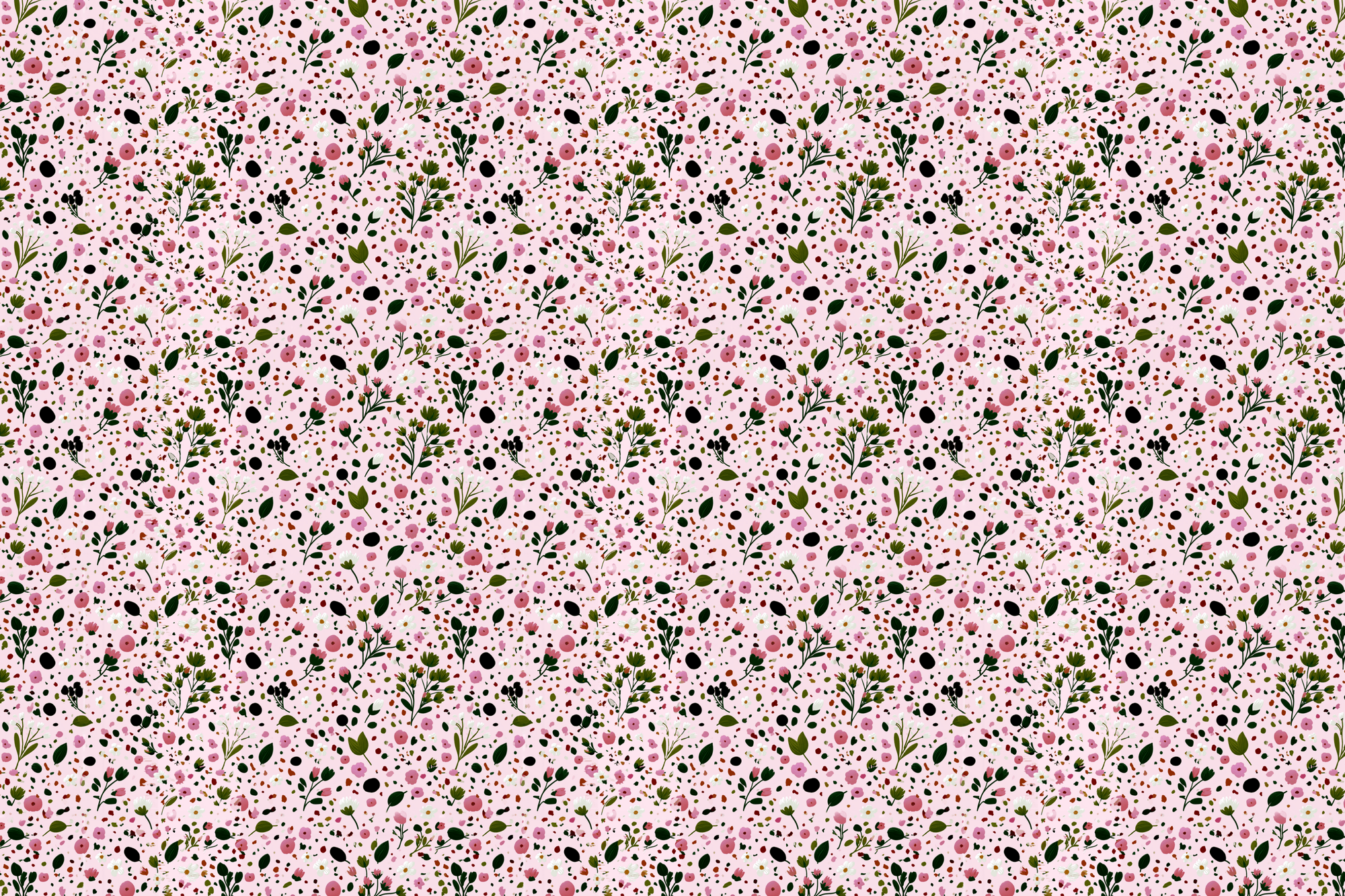 Flower Meadows: Pink Ditsy Floral Wrapping Paper
