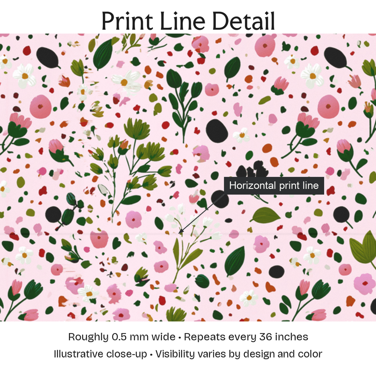 727128 — Print Line Detail. Illustrative close-up; visibility varies by design and color.