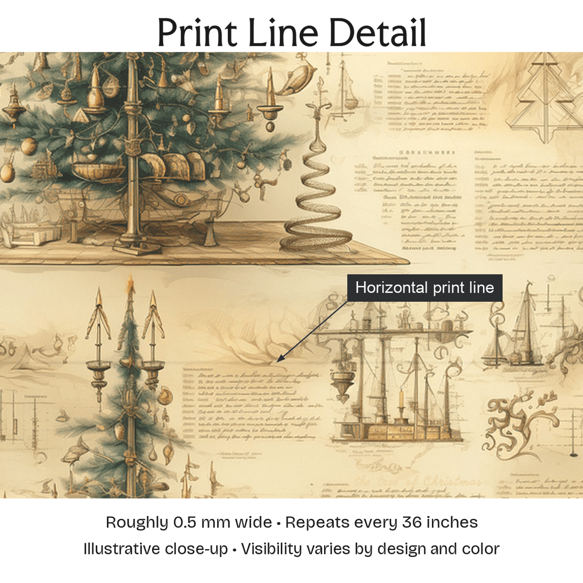 728954 — Print Line Detail. Illustrative close-up; visibility varies by design and color.
