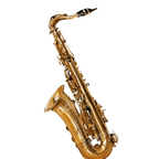 Vintage gold watercolor saxophone illustration in a hand-painted music pattern design.