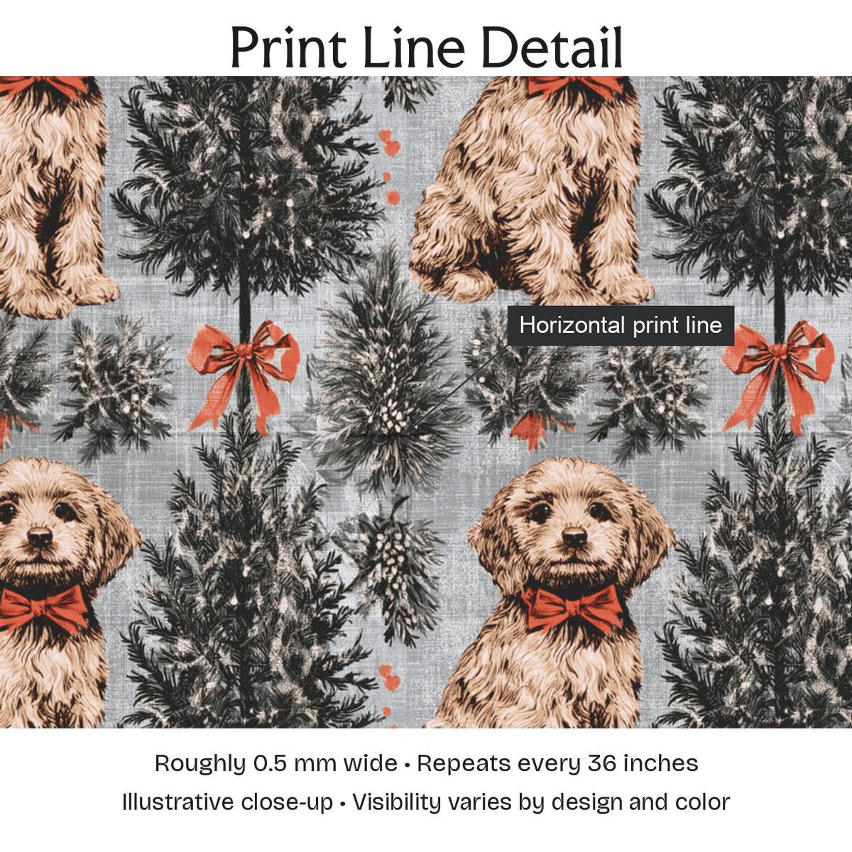 736069 — Print Line Detail. Illustrative close-up; visibility varies by design and color.