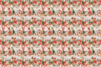 Vintage Christmas kitchen pattern with nostalgic watercolor illustrations of children baking holiday treats.