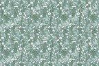 Seamless vintage botanical pattern with delicate white wildflowers and leaves on a dusty sage green background.