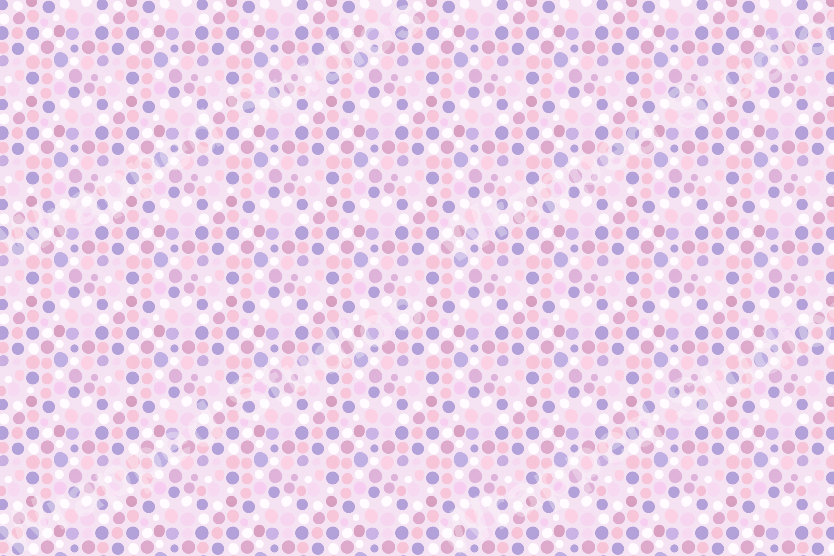 Playful dot pattern in shades of lavender, pink, and white.