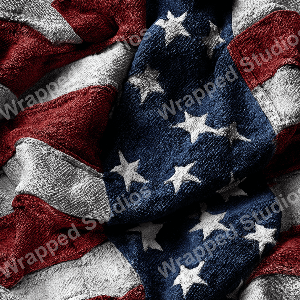 Red, white, and blue star and stripes pattern in an American flag style.