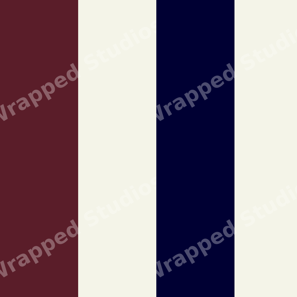 Minimalist geometric pattern featuring bold vertical stripes in navy blue, burgundy, and cream.