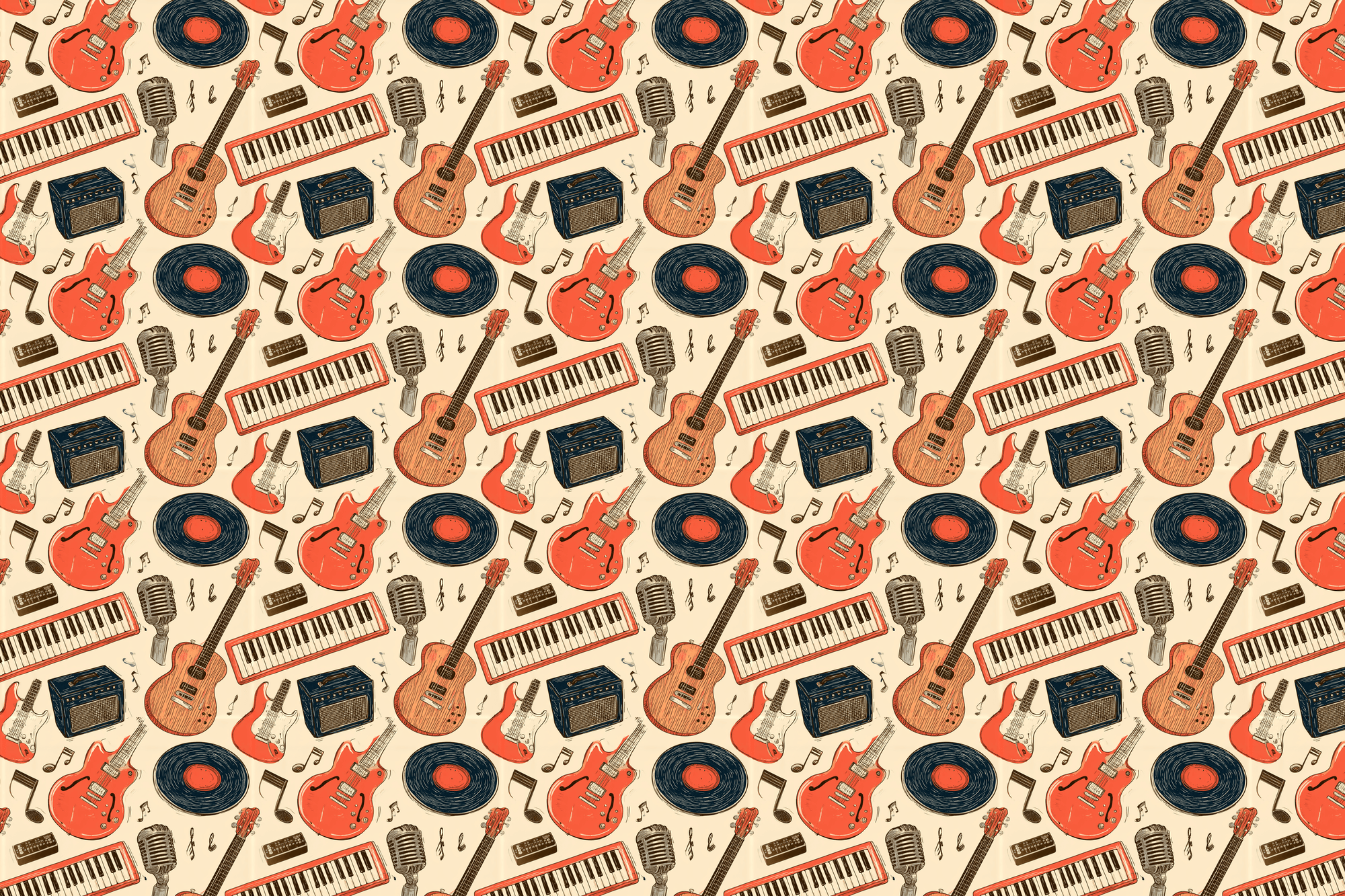 Retro Rhythms: Vintage Music Wrapping Paper