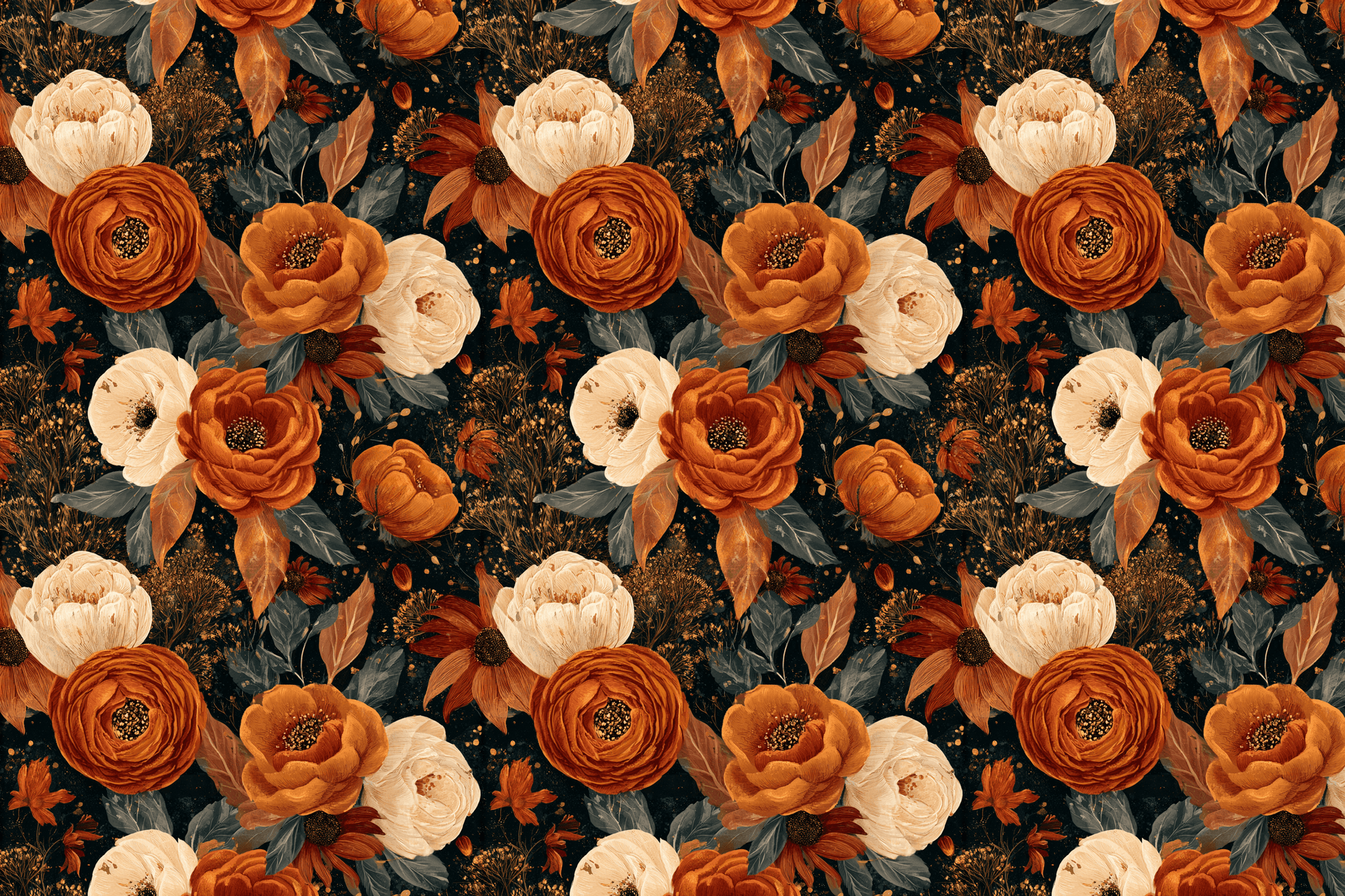 Autumn Garden: Moody Floral Wrapping Paper