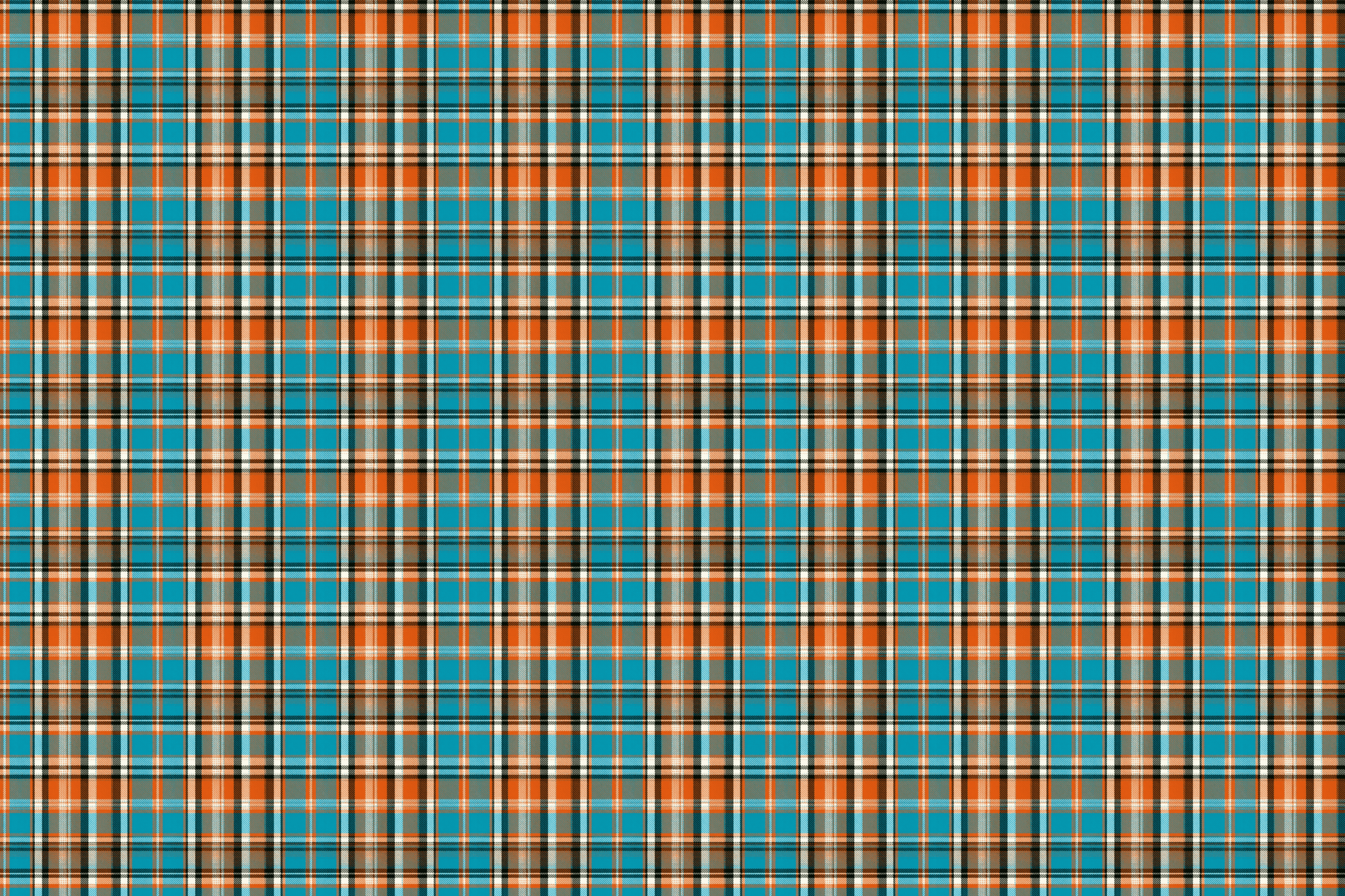 Teal Tartan: Heritage Orange Plaid Wrapping Paper