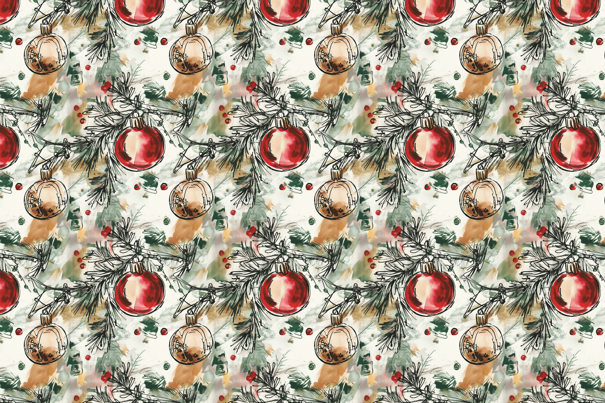 Drunken Baubles: Ornament Wrapping Paper