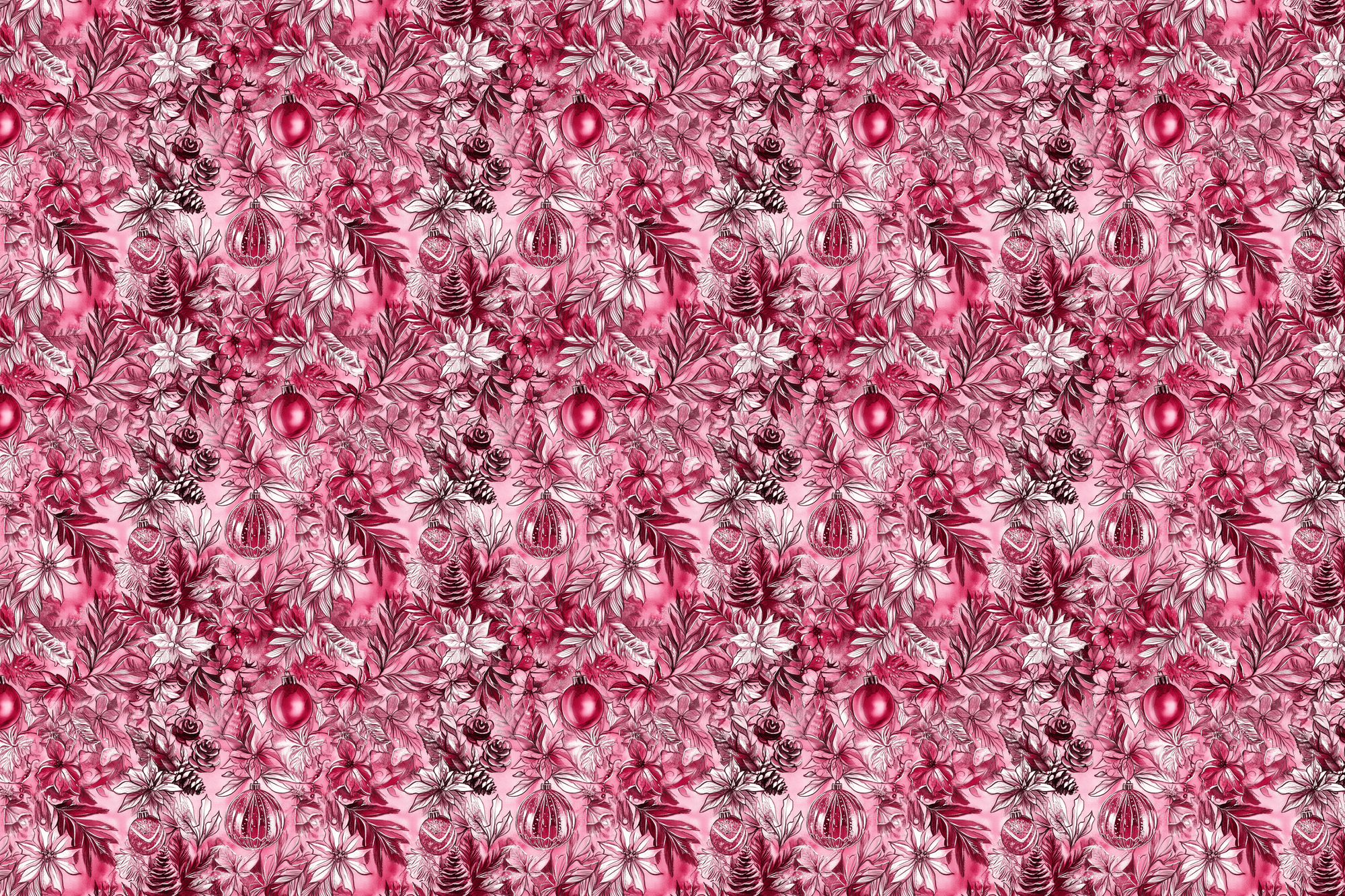 Pink Poinsettia: Floral Christmas Wrapping Paper