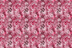 Pink and white festive pattern featuring seasonal botanicals and Christmas ornaments.
