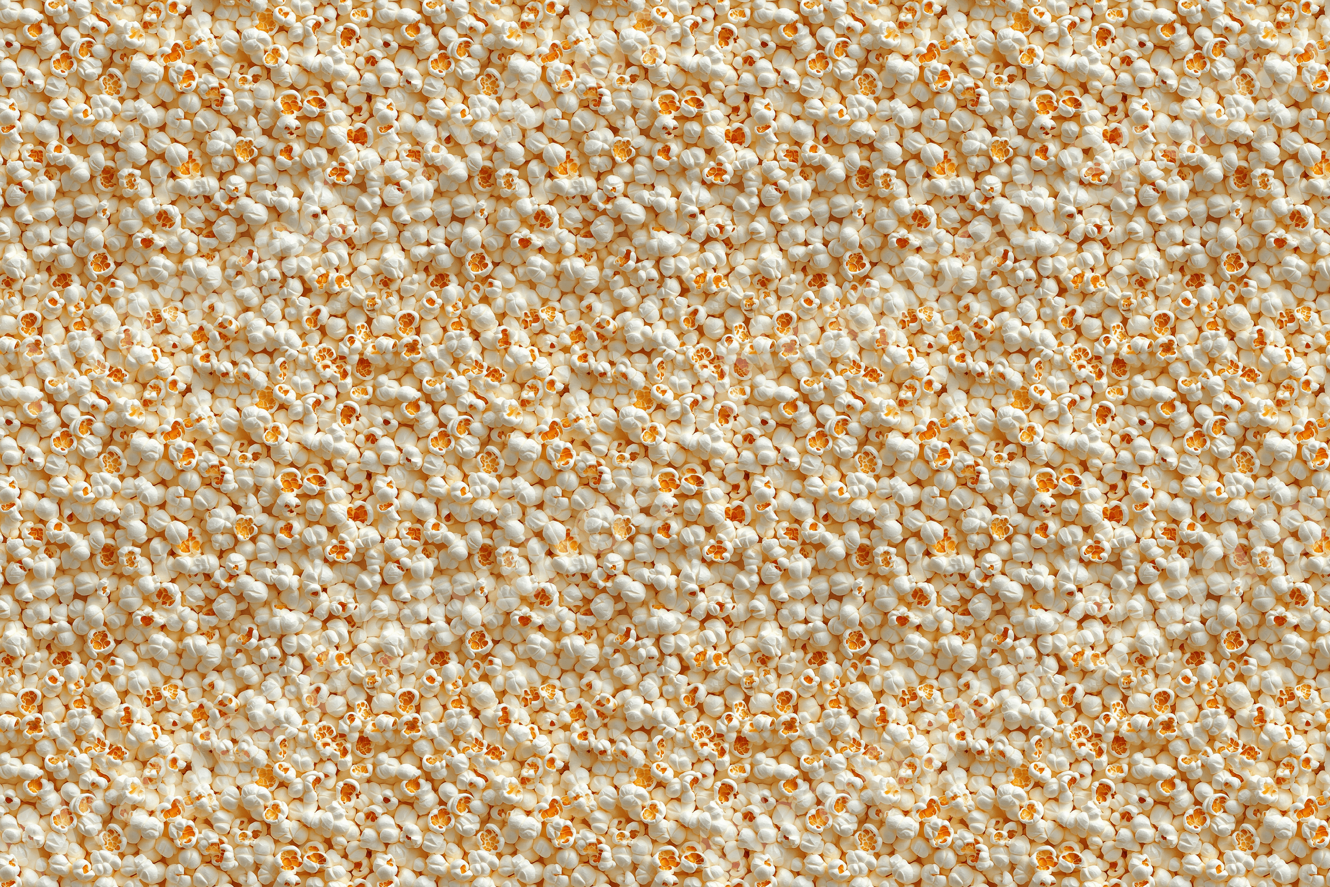 All-over popcorn pattern in shades of white and pale yellow, a fun food-themed design.