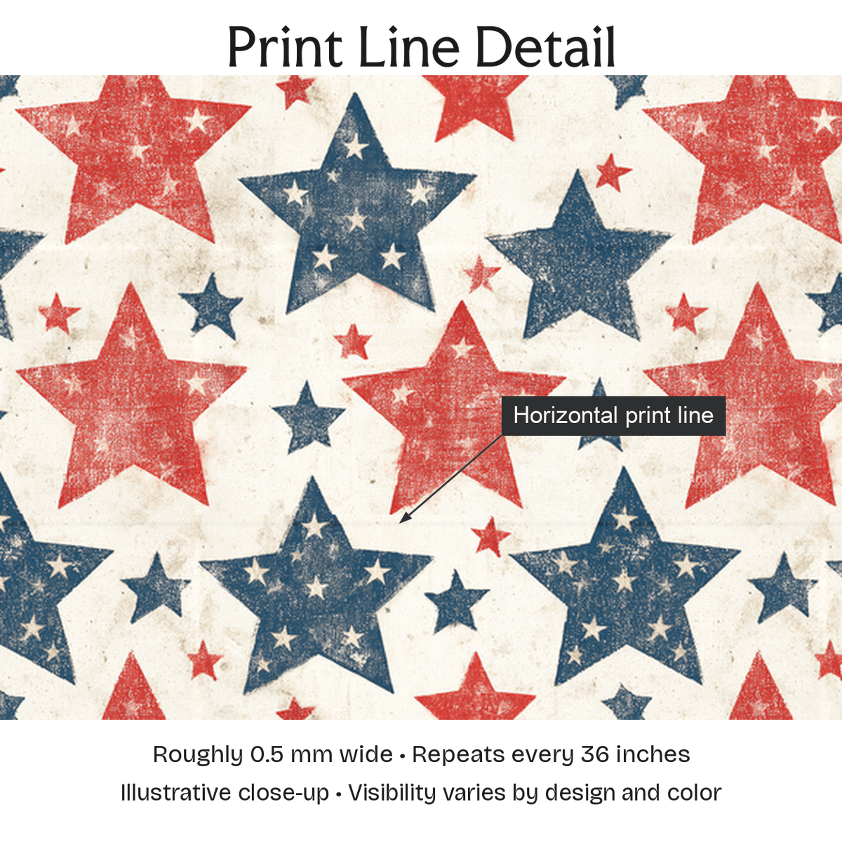 752037 — Print Line Detail. Illustrative close-up; visibility varies by design and color.