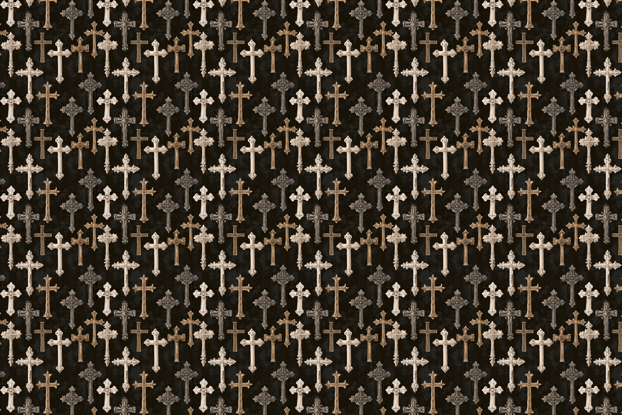 Gothic Grandeur: Gothic Crosses Wrapping Paper