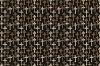 Vintage gothic cross pattern with ornate beige and brown crucifixes on a black background.