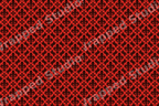 Vintage black fleur-de-lis damask pattern on a red background.