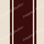 Minimalist stripe pattern with a wide maroon band flanked by thin beige stripes.