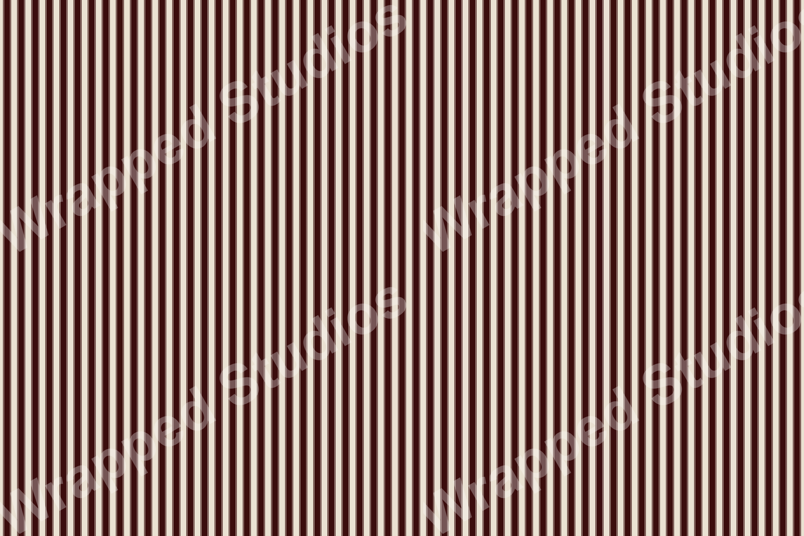 Classic stripe pattern with vertical maroon lines on a cream background.