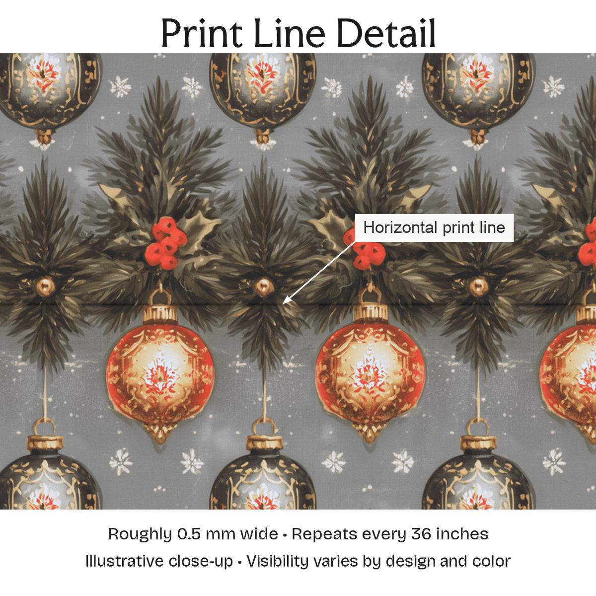 768785 — Print Line Detail. Illustrative close-up; visibility varies by design and color.