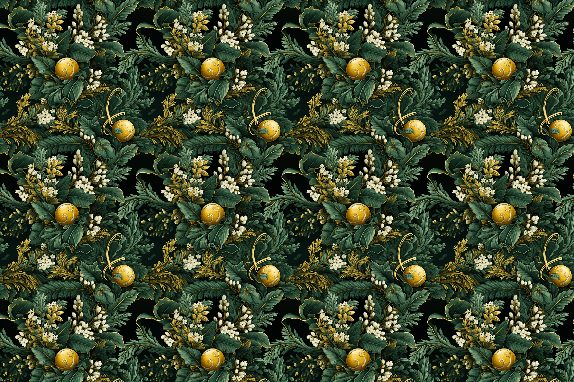 Victorian Green: Christmas Wrapping Paper