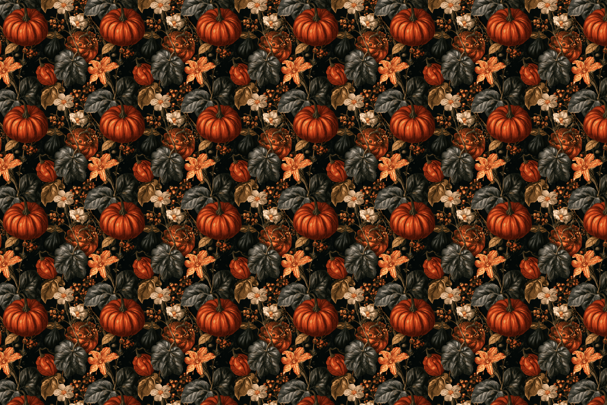 Bountiful Botanicals: Vintage Autumn Wrapping Paper