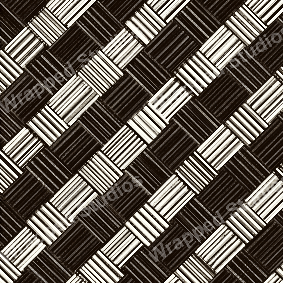 Sepia-toned geometric pattern of textured woven bands in a diagonal basketweave design.