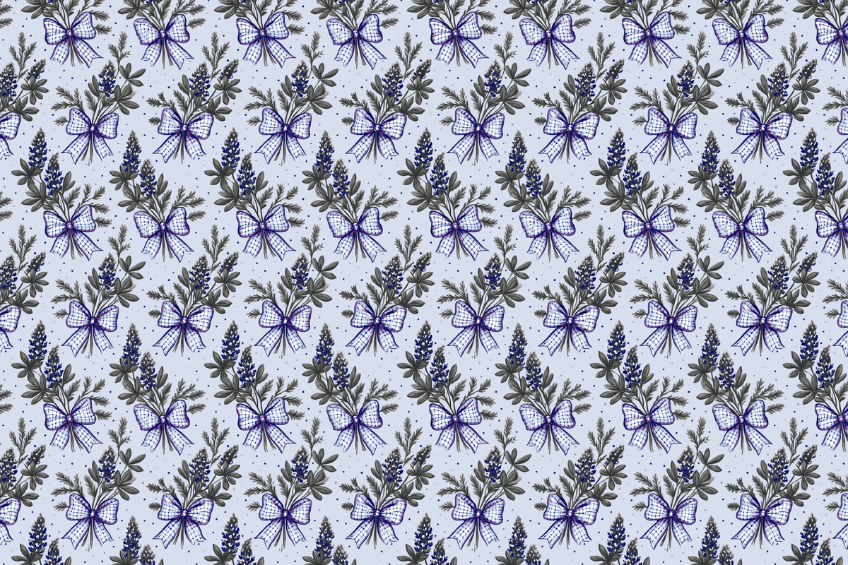 Texas Coquette: Vintage Purple Blue Floral Wrapping Paper