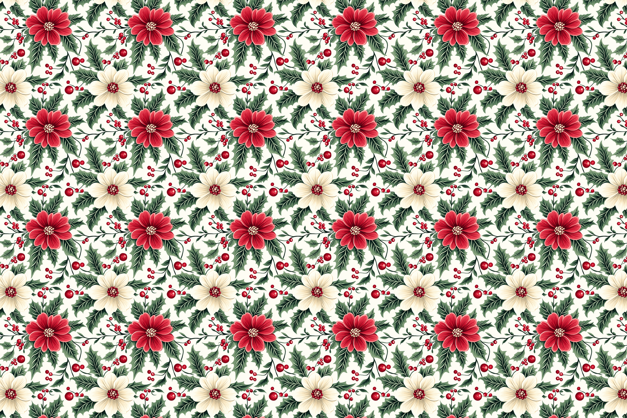 Winter Bloom Wonderland Wrapping Paper