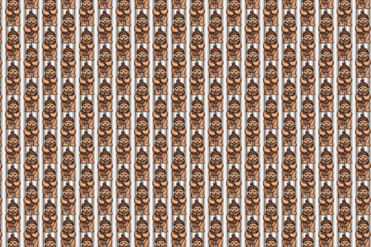 Soft Boy Winter: Vintage Teddy Bear Wrapping Paper