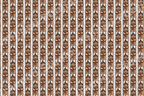 Vintage teddy bear pattern featuring cute brown bears in winter hats and scarves on grey vertical stripes.