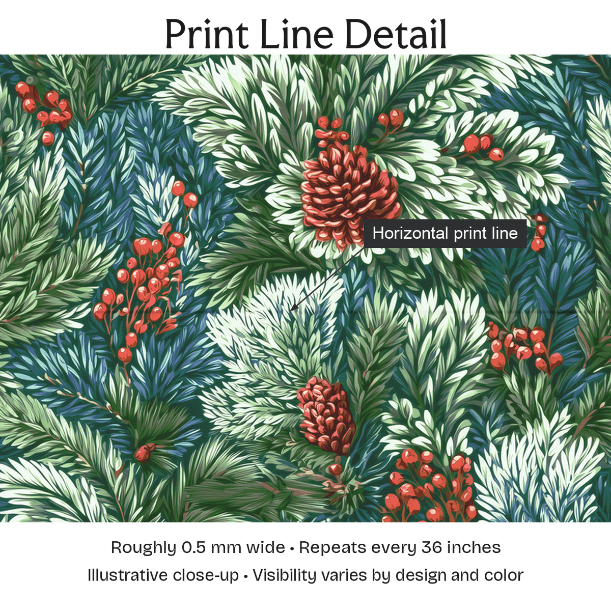 784356 — Print Line Detail. Illustrative close-up; visibility varies by design and color.