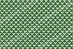 Seamless St. Patrick's Day shamrock pattern with green geometric clovers on a cream background.