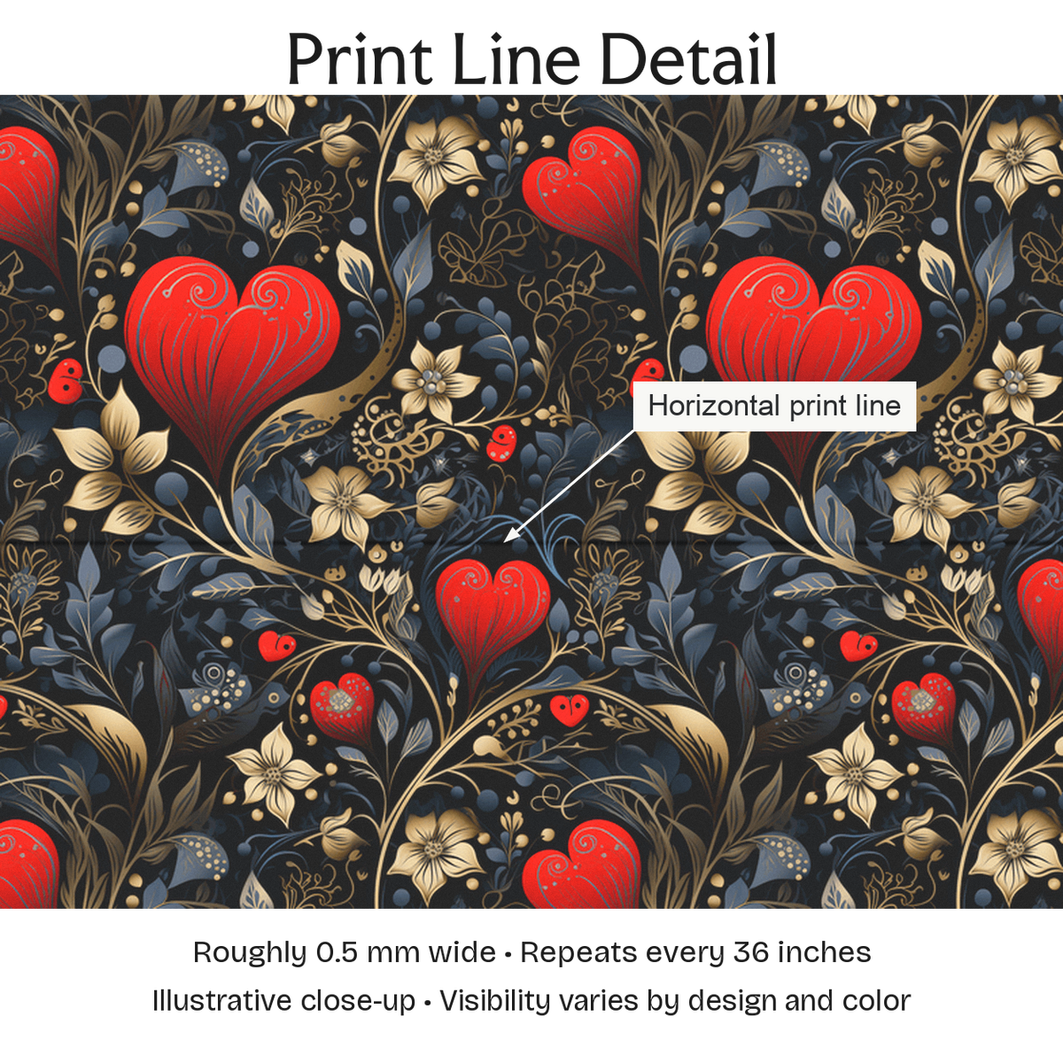 790703 — Print Line Detail. Illustrative close-up; visibility varies by design and color.