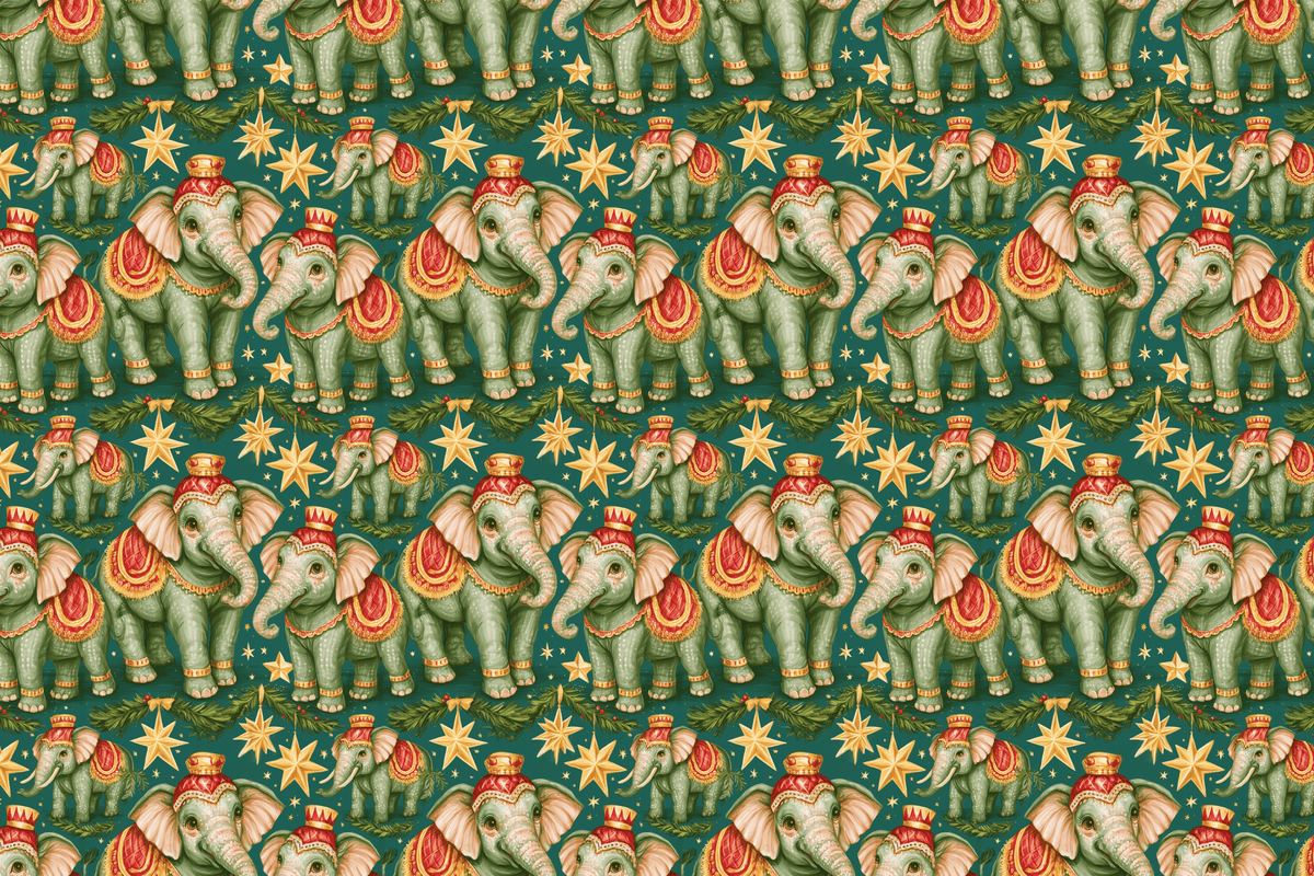Pachyderm Palace: Elephant Christmas Wrapping Paper