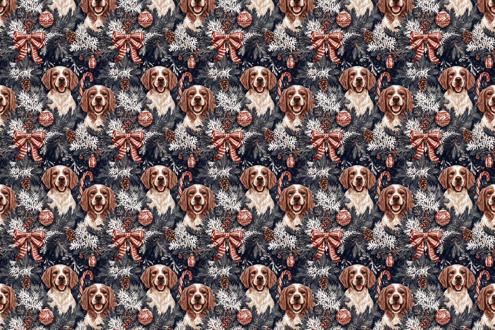 Paws and Presents: Brittany Dog Christmas Wrapping Paper
