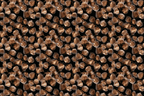 Elegant vintage botanical pattern featuring metallic bronze leaves on a black background.