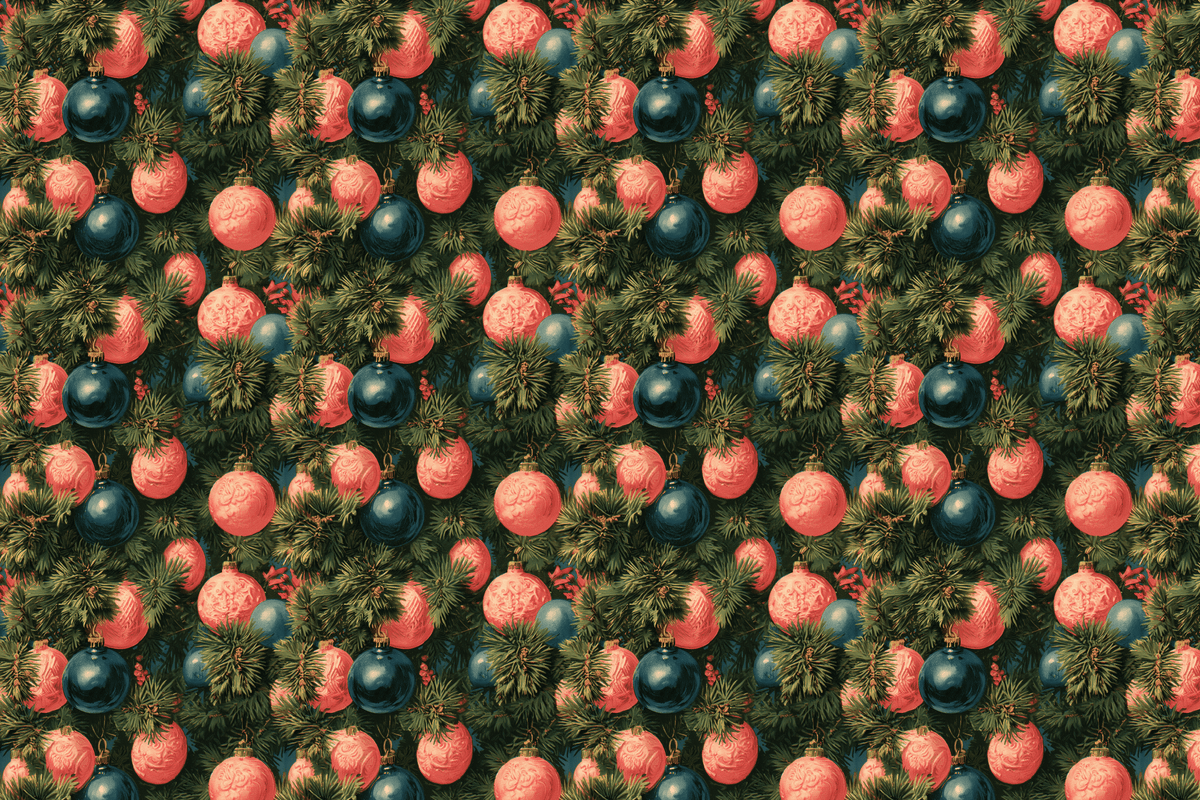 Retro Christmas: Vintage Ornament Wrapping Paper