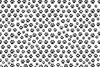 Playful black and white dog paw print seamless pattern.