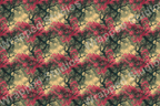 A vintage botanical design with a pink flowering tree pattern on a textured cream background.
