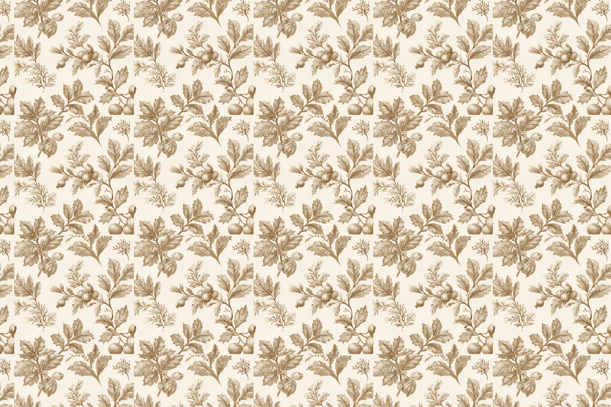 Brown Herbarium: Vintage Botanical Wrapping Paper
