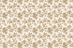 Vintage botanical pattern featuring sketched sepia leaves and berries on a warm cream background.