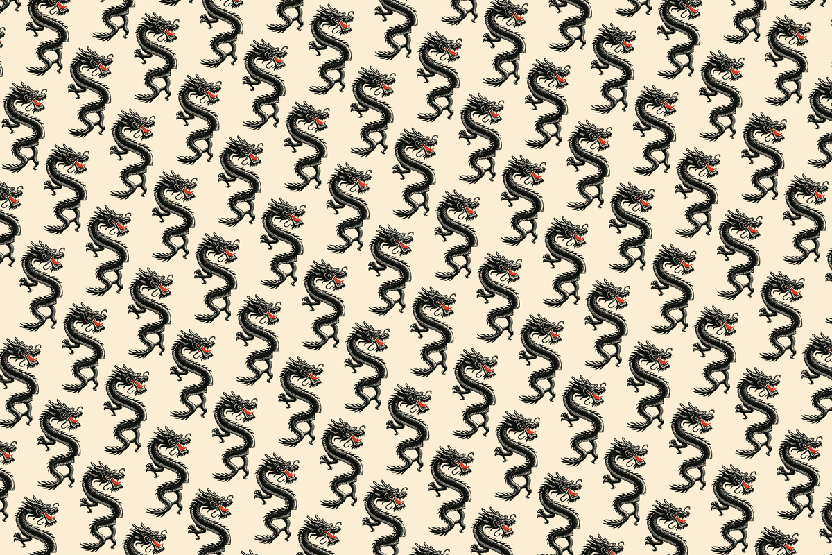 Serpentine Swag: Vintage Dragon Wrapping Paper